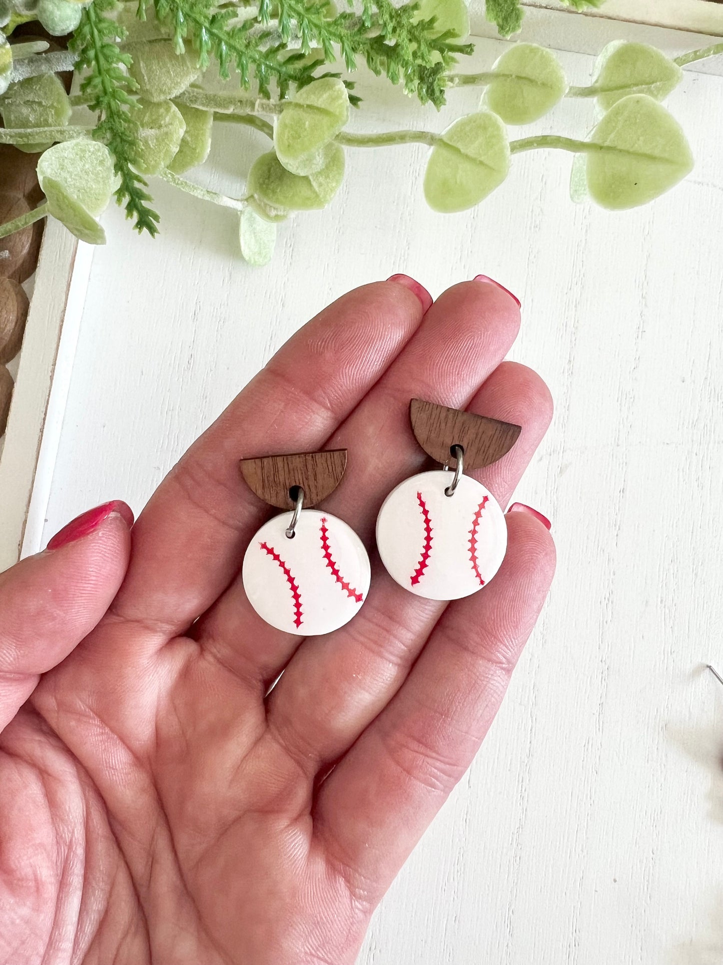 Baseball Circle Dangles