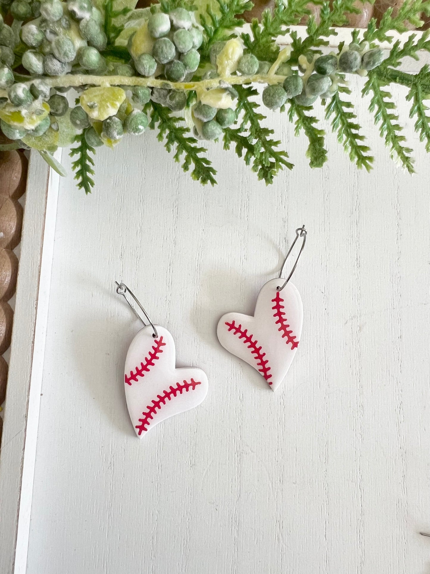 Baseball Large Heart Hoops