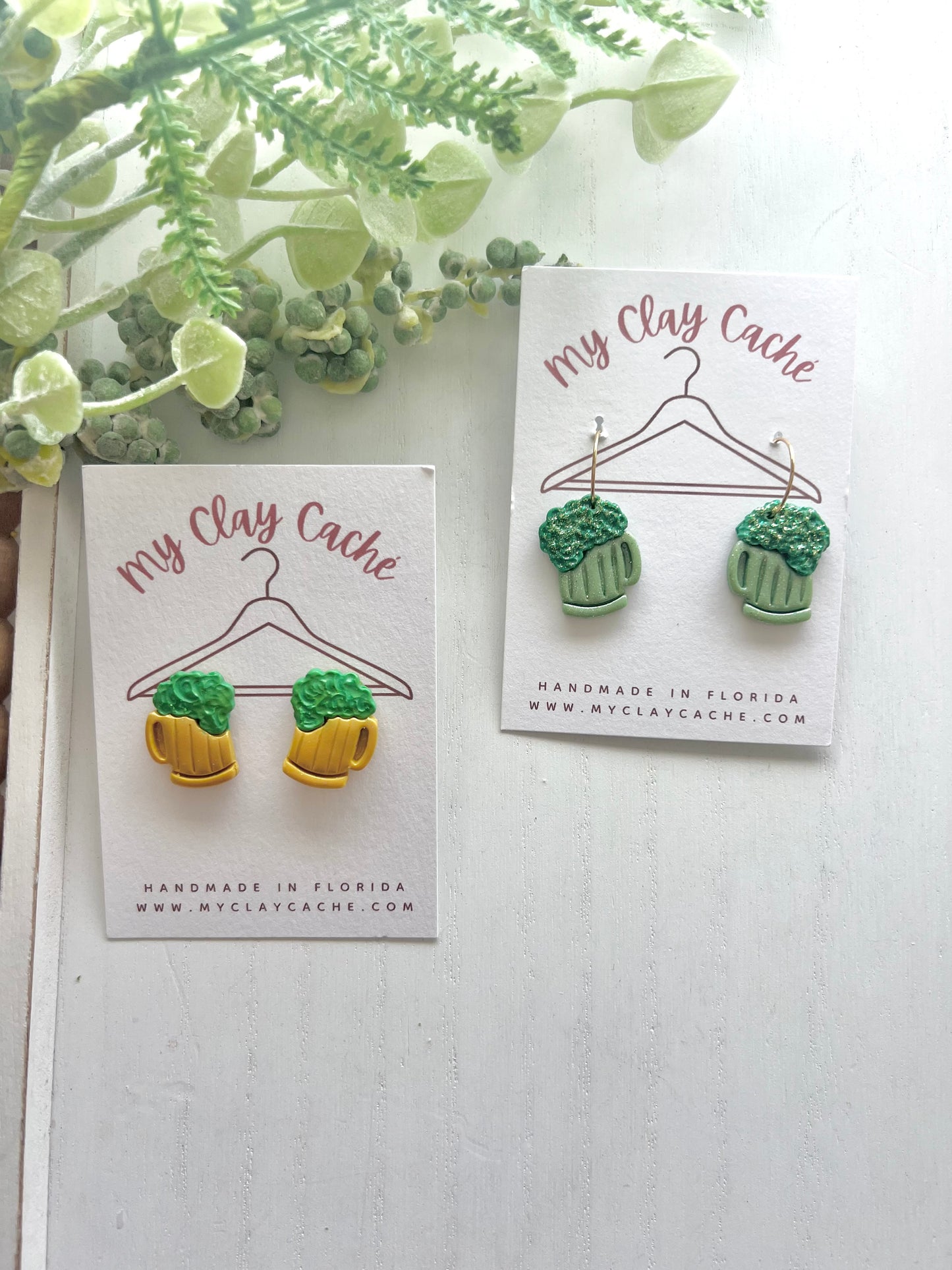 Green Beer Earrings