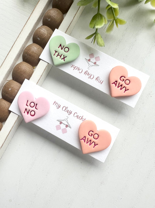 Sassy Conversation Heart Statement Studs
