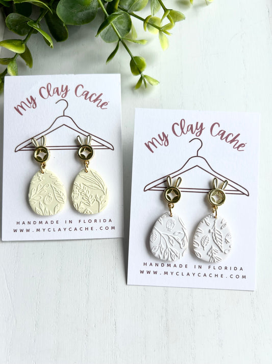 Floral Egg Dangle with Bunny Post
