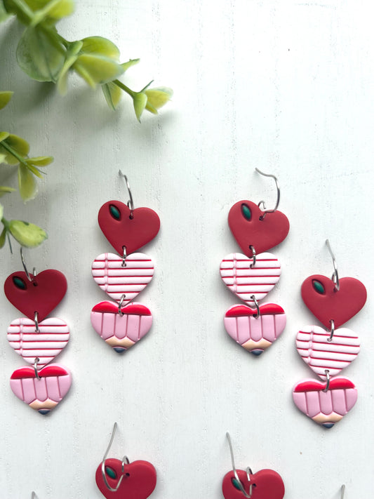 Teacher Heart Dangles