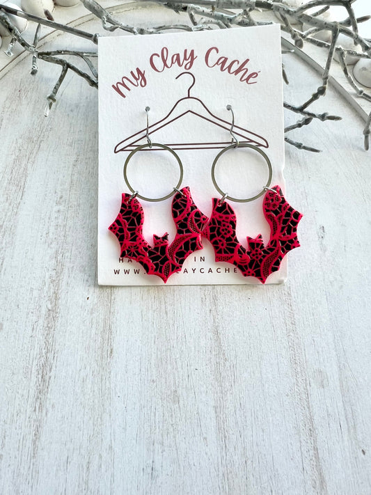Hot Pink Bat Dangles