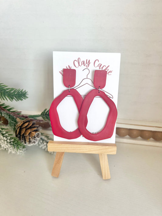 Red Hula Hoop Dangles