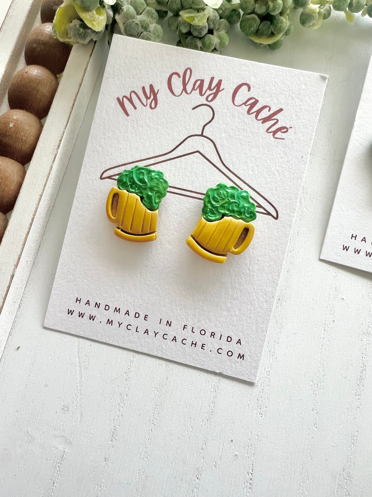 Green Beer Earrings
