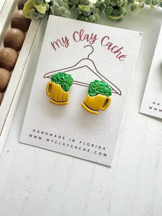 Green Beer Earrings