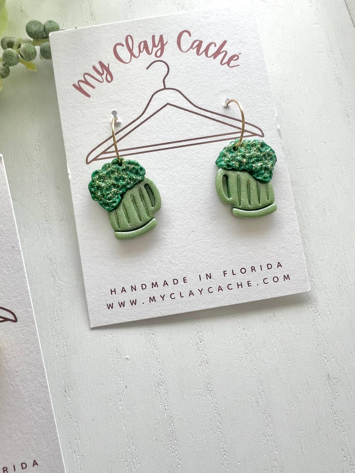 Green Beer Earrings