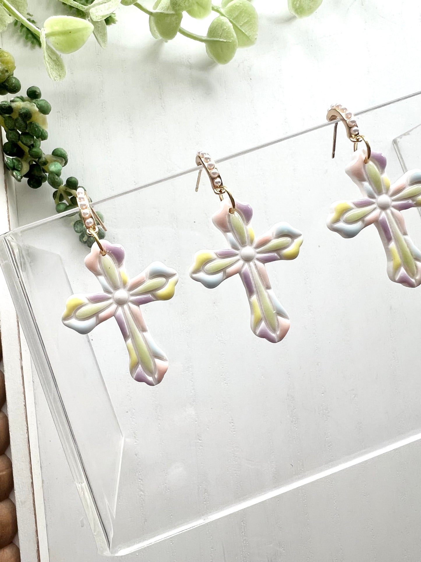 Pastel Stained Glass Crosses