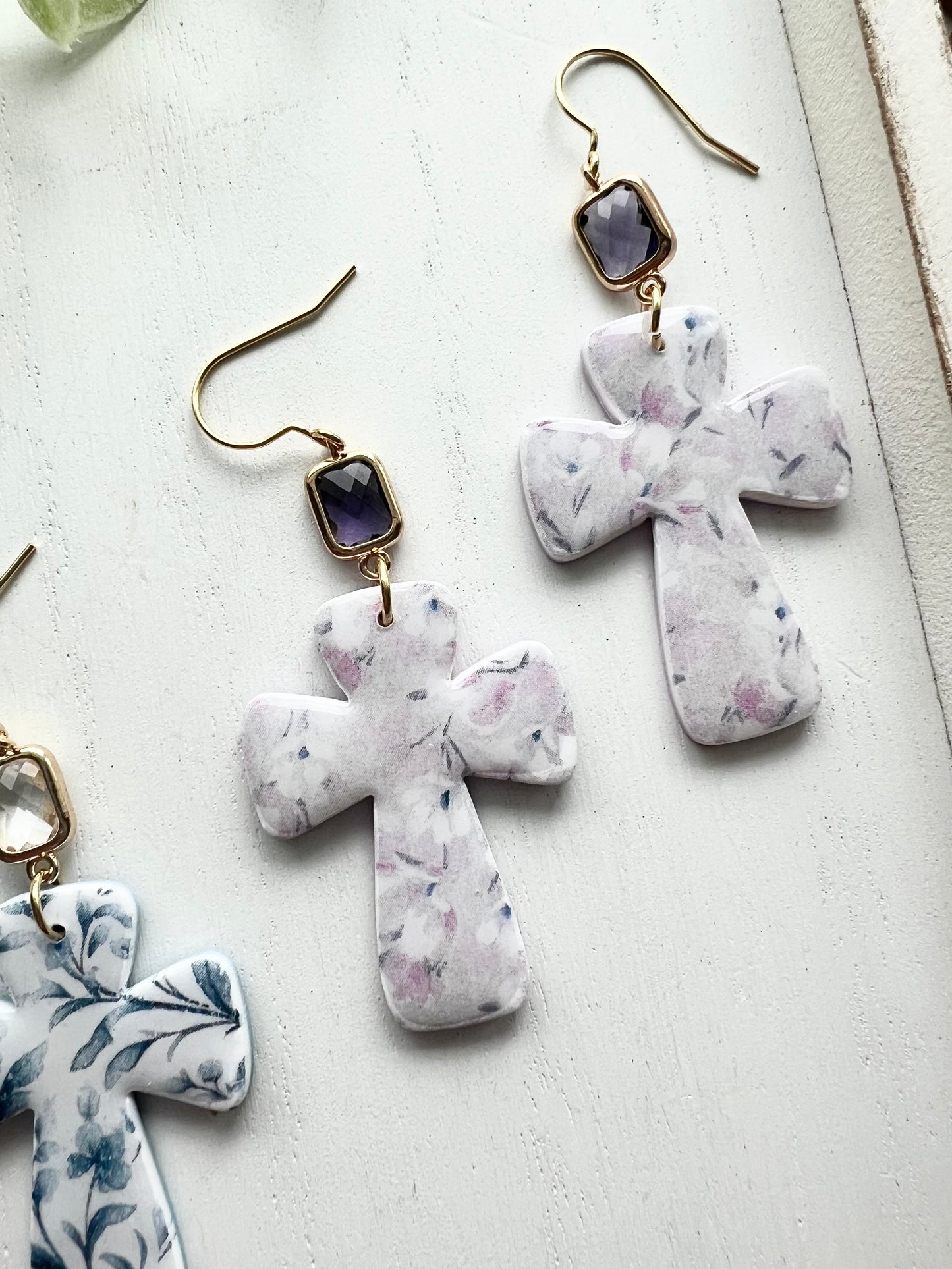 Bubble Floral Print Crosses (various colors)