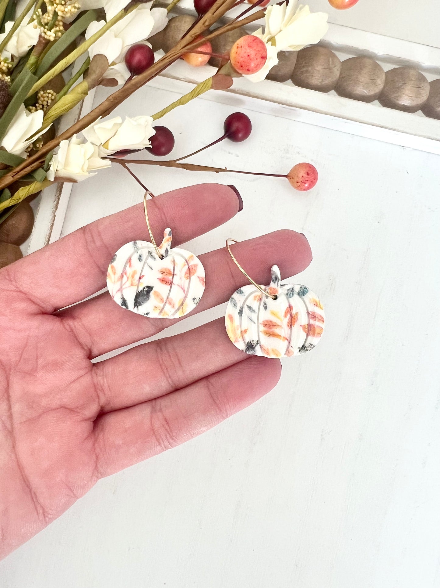 Watercolor Leaf Dangles (various styles)