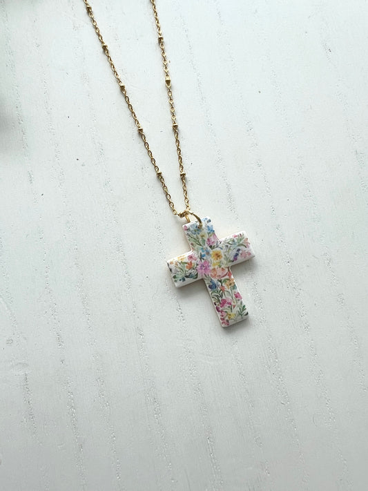 Wildflower Cross Necklace