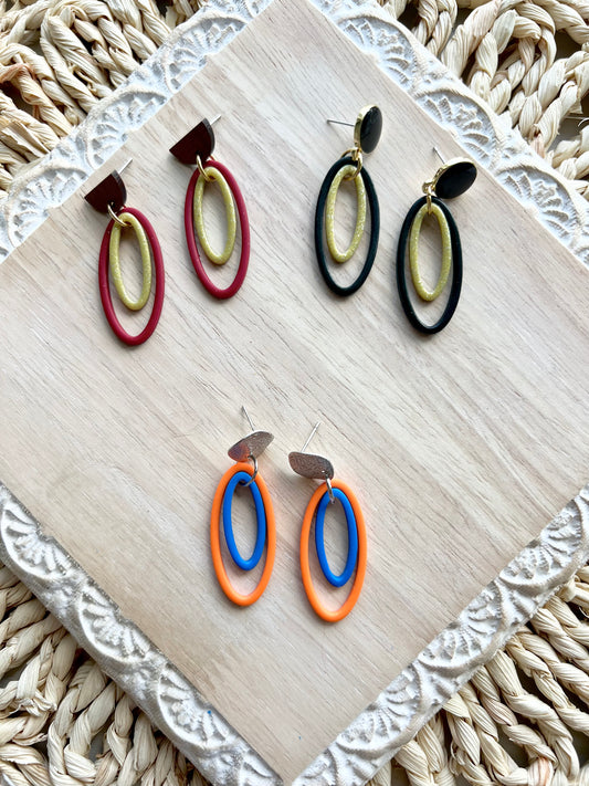 2-Toned Oval Dangles