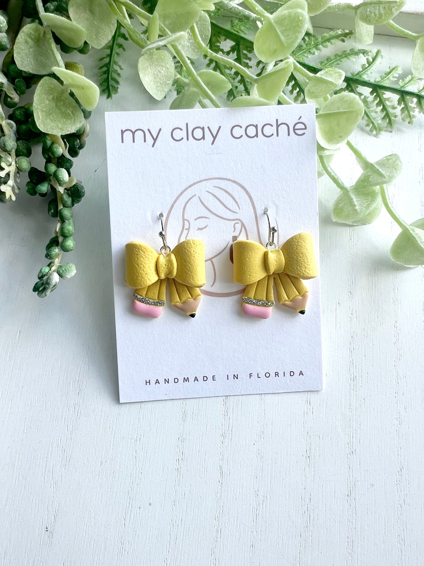 3D Pencil Bow Dangles