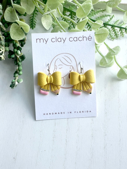 3D Pencil Bow Dangles