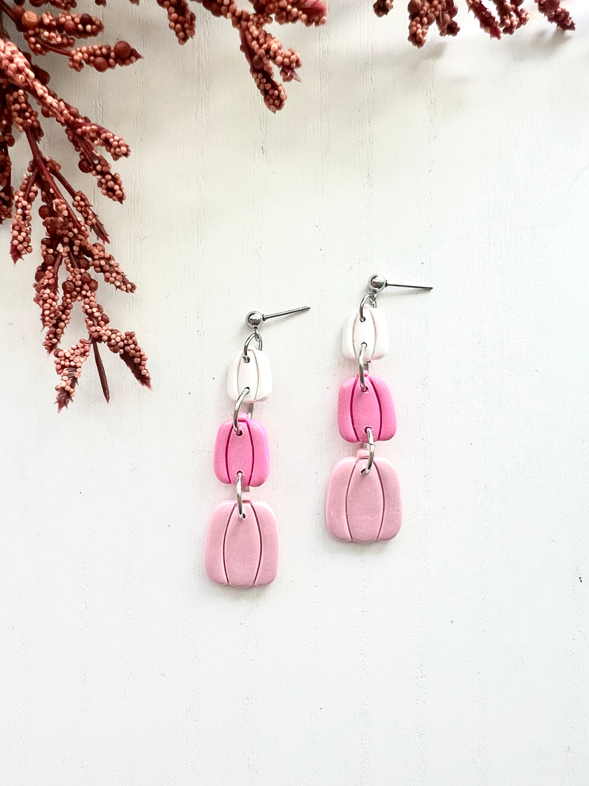 Pink Pumpkin Dangles