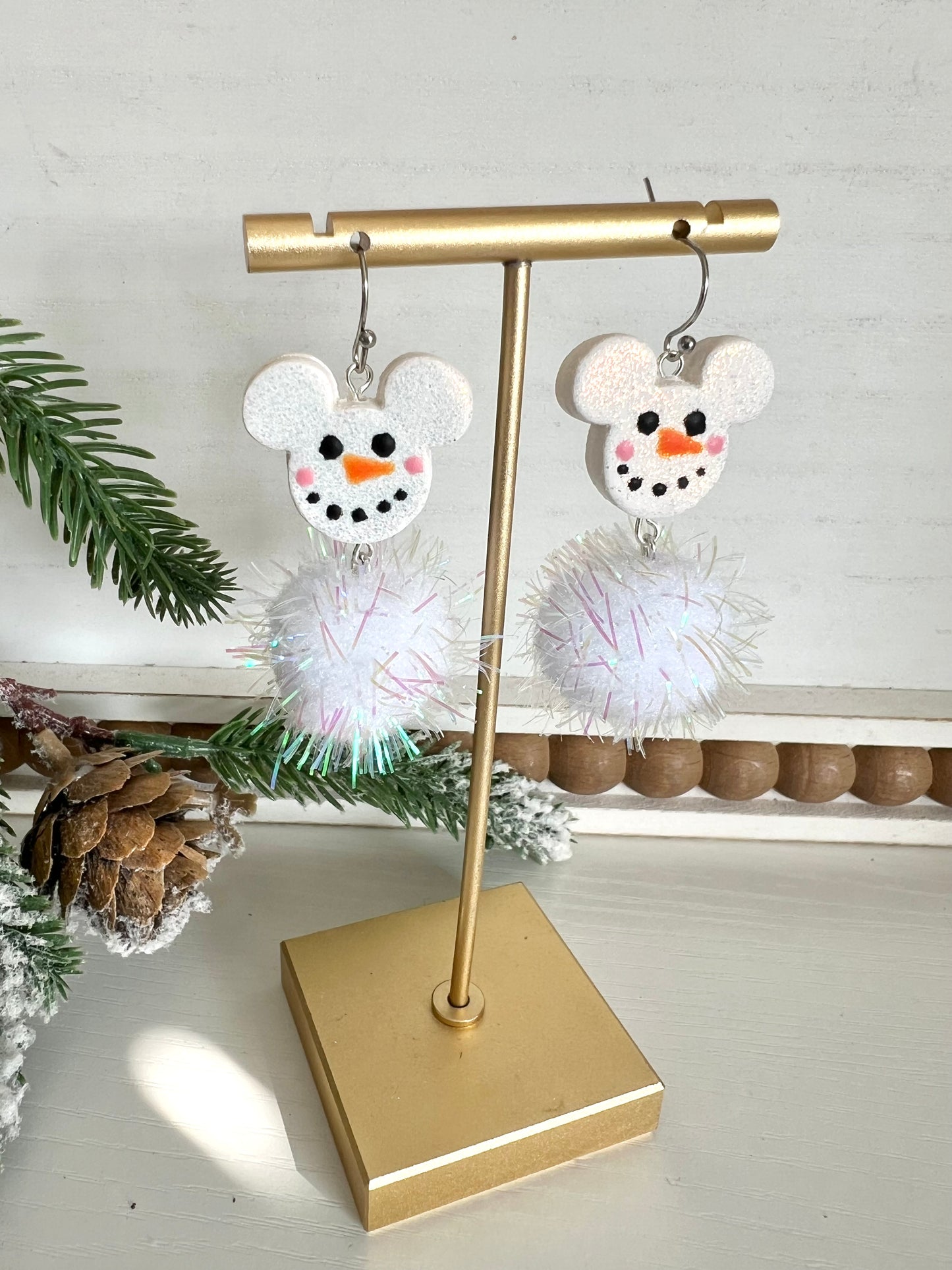 Mickey Inspired Snowman Dangles