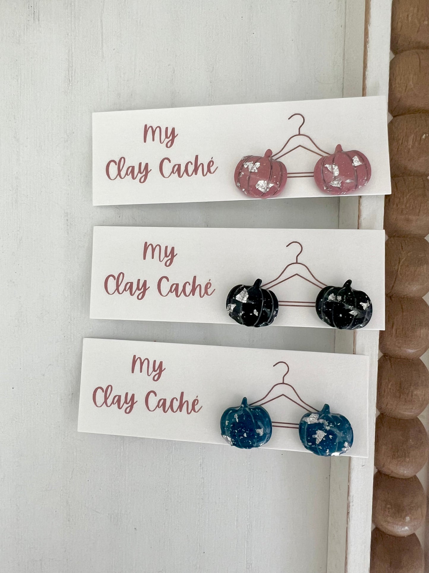 Silver Flake Pumpkin Studs