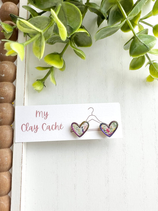 Floral Heart Studs