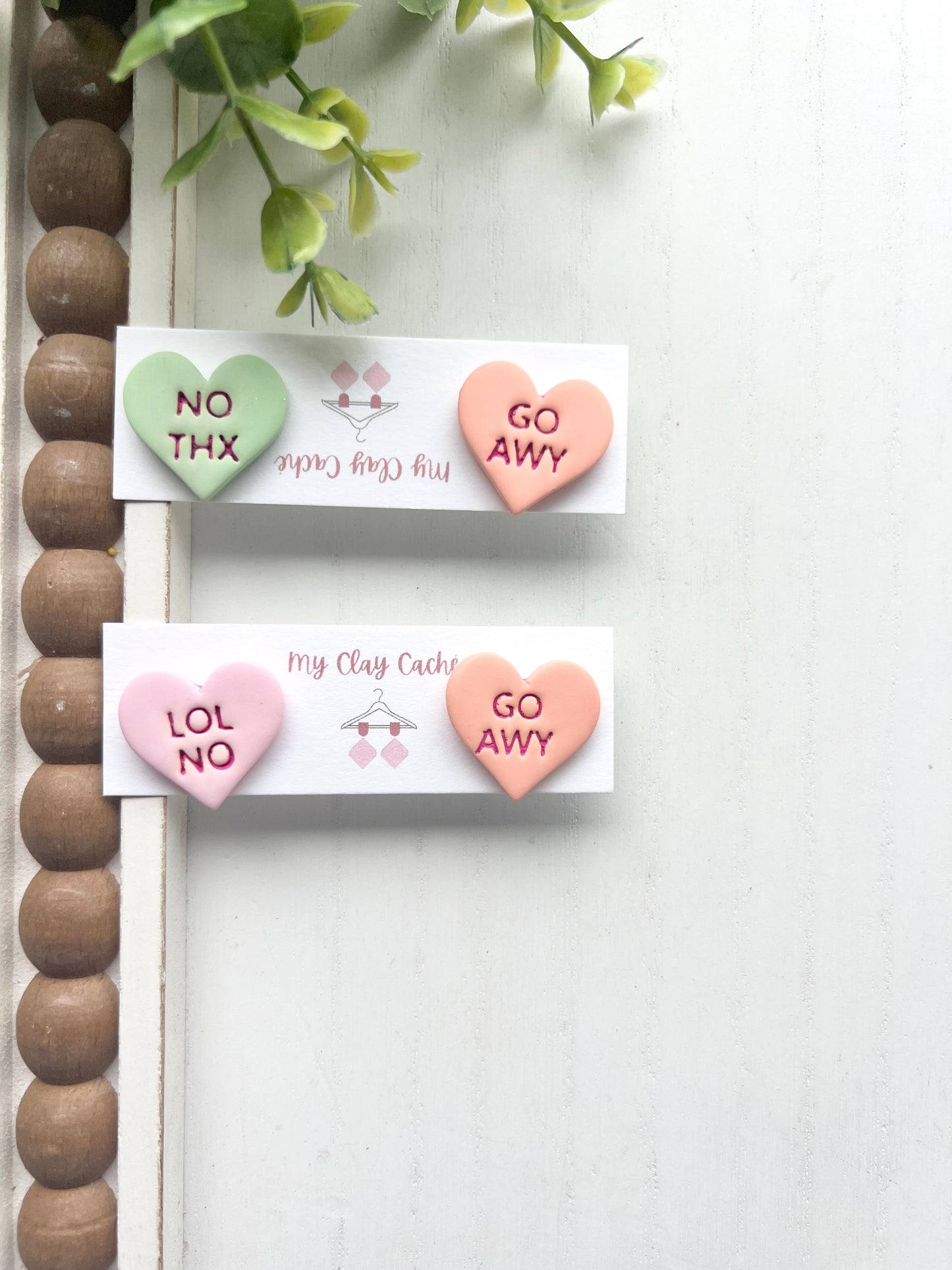 Sassy Conversation Heart Statement Studs