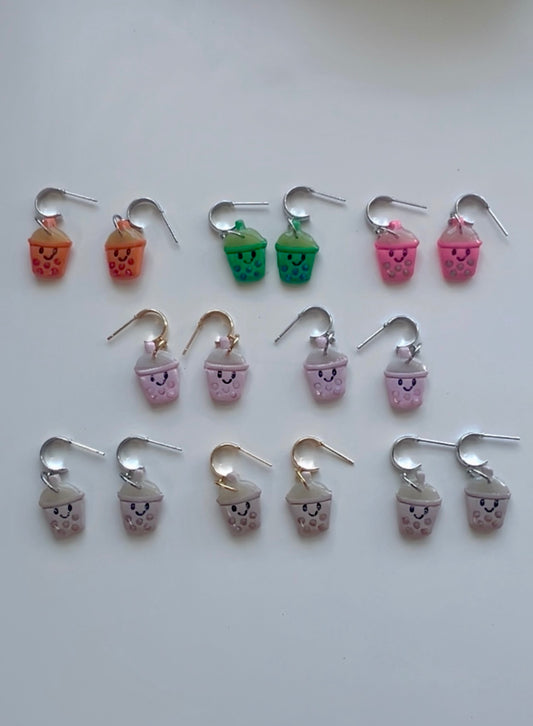 Boba Tea Huggie Hoops