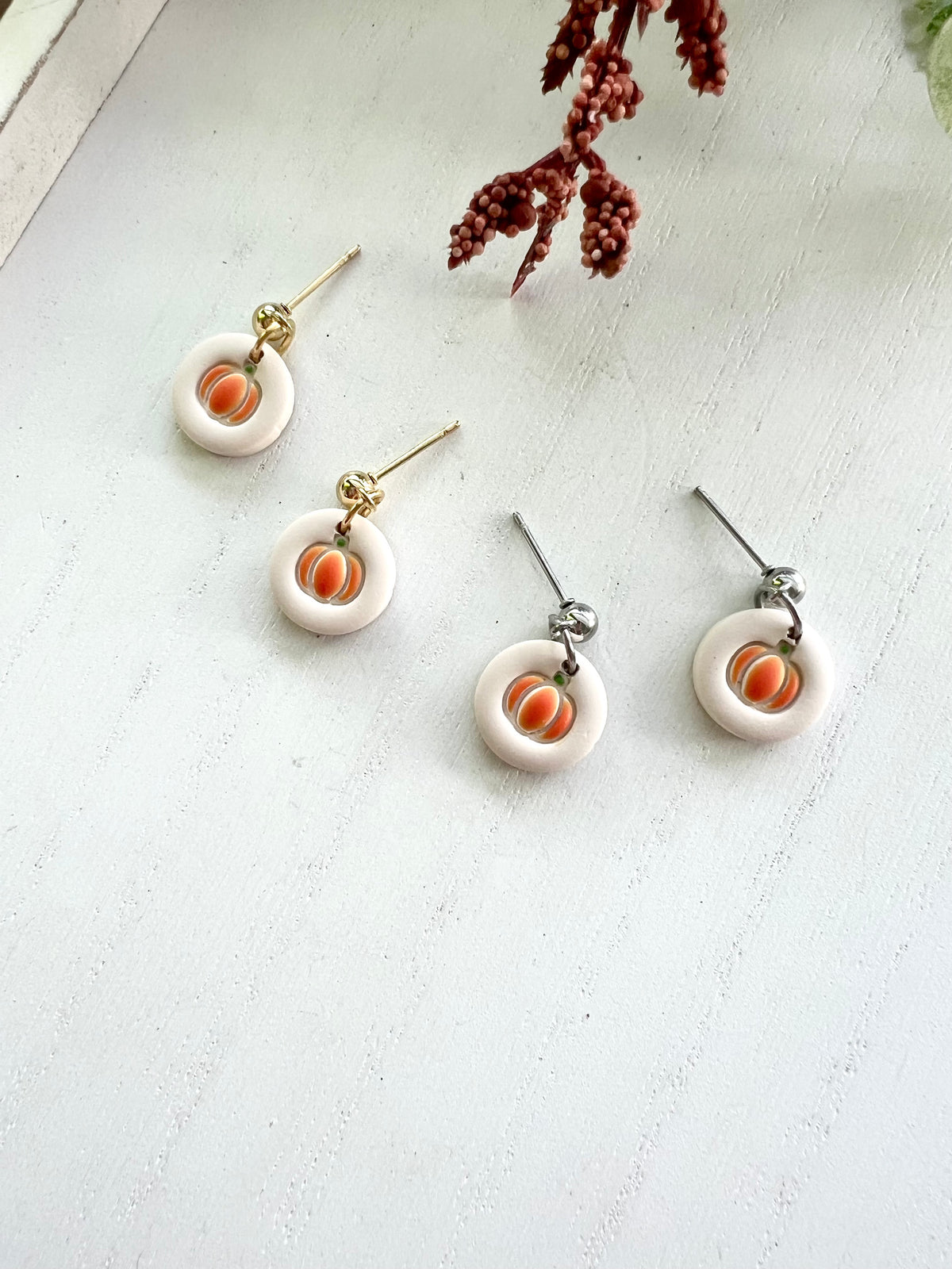 Dainty Pumpkin Dangles