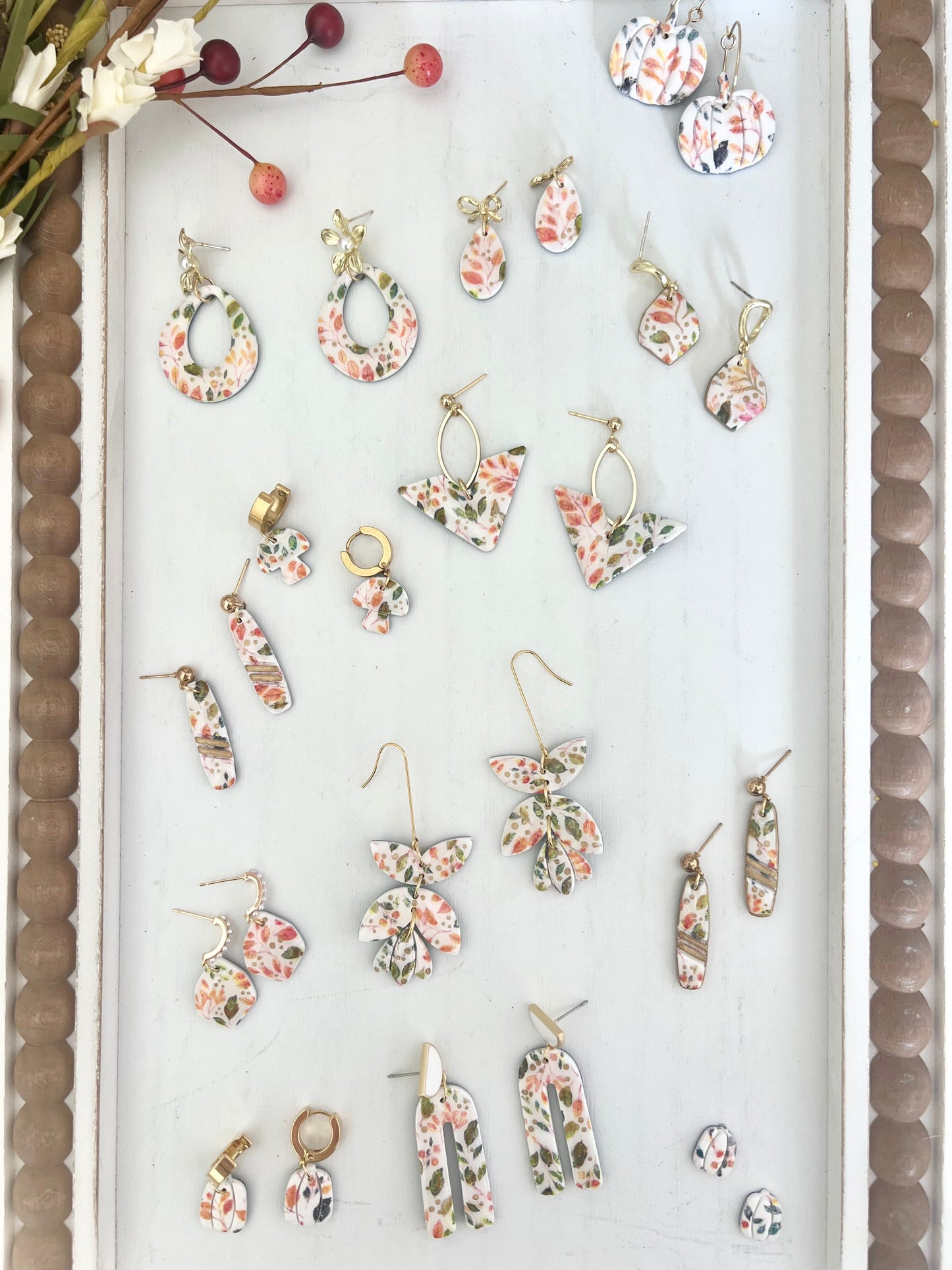 Watercolor Leaf Dangles (various styles)