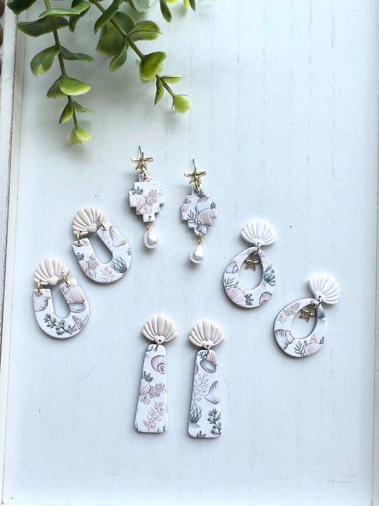 Coastal Print Dangles (various styles)