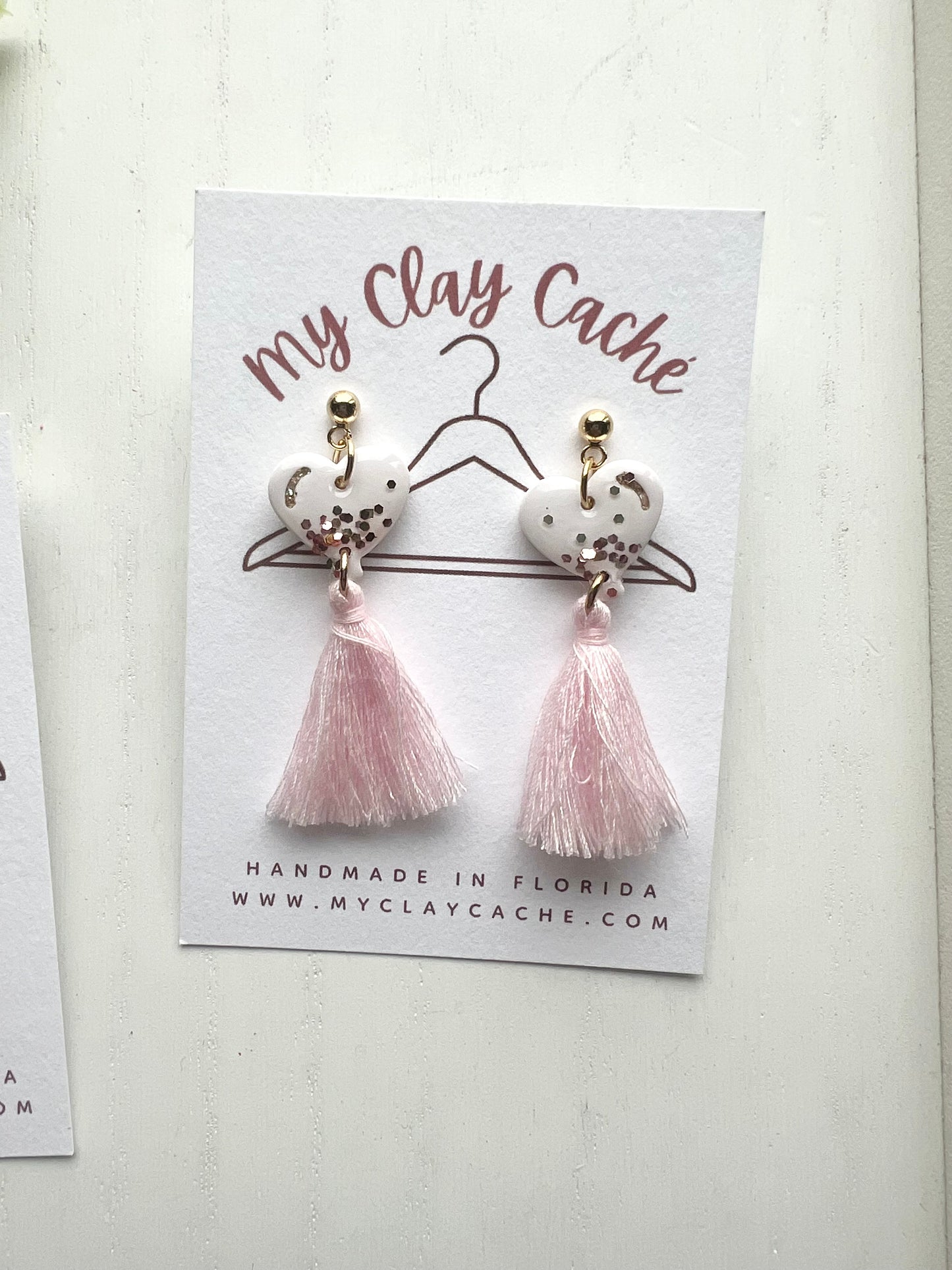 Dainty Heart Tassel Dangles