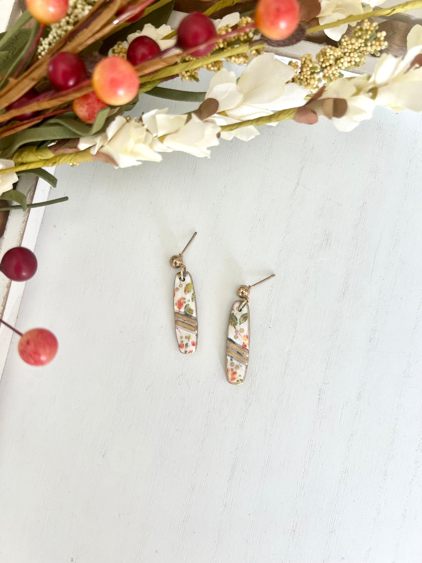 Watercolor Leaf Dangles (various styles)