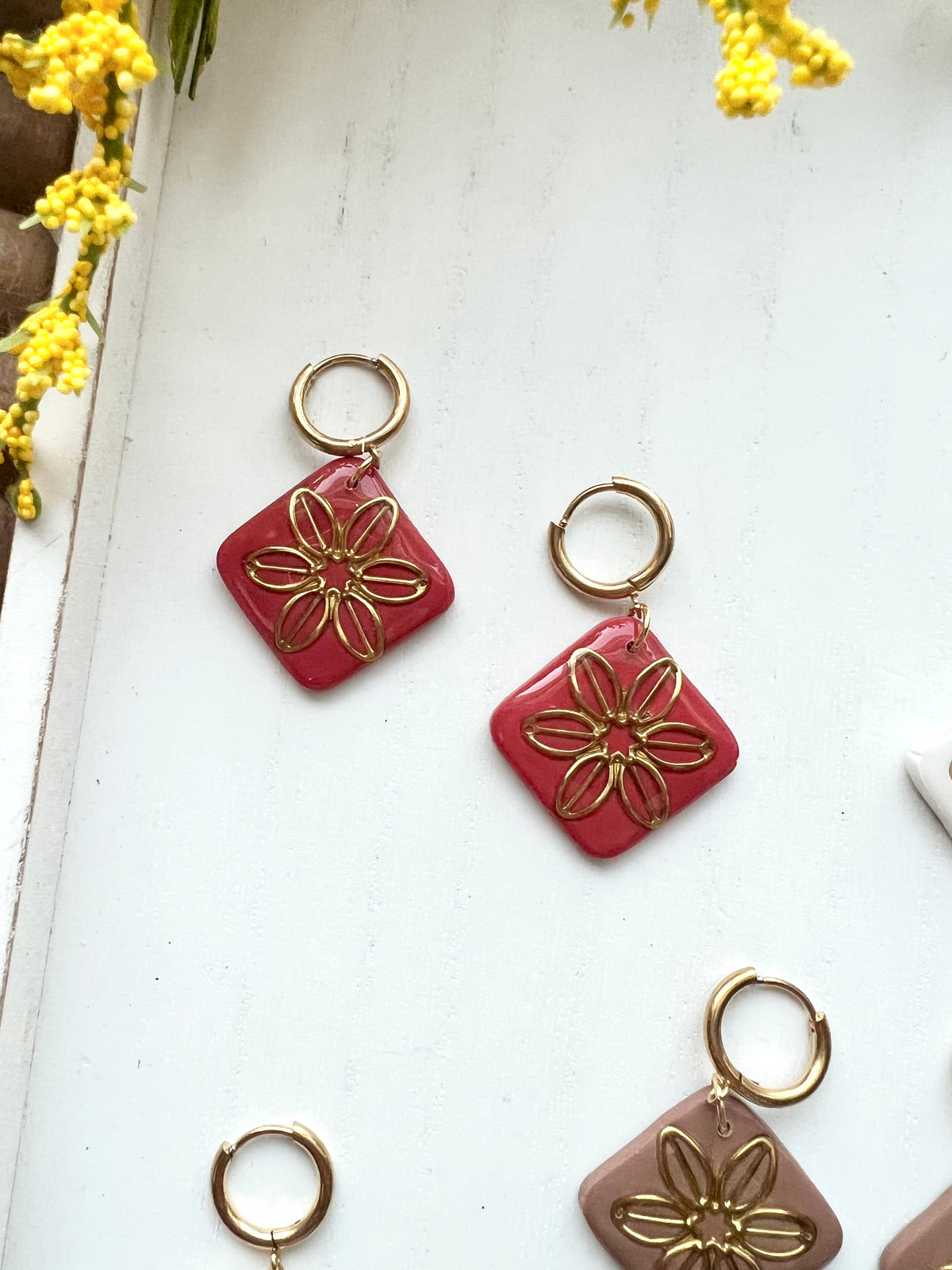 Flower Square Dangles