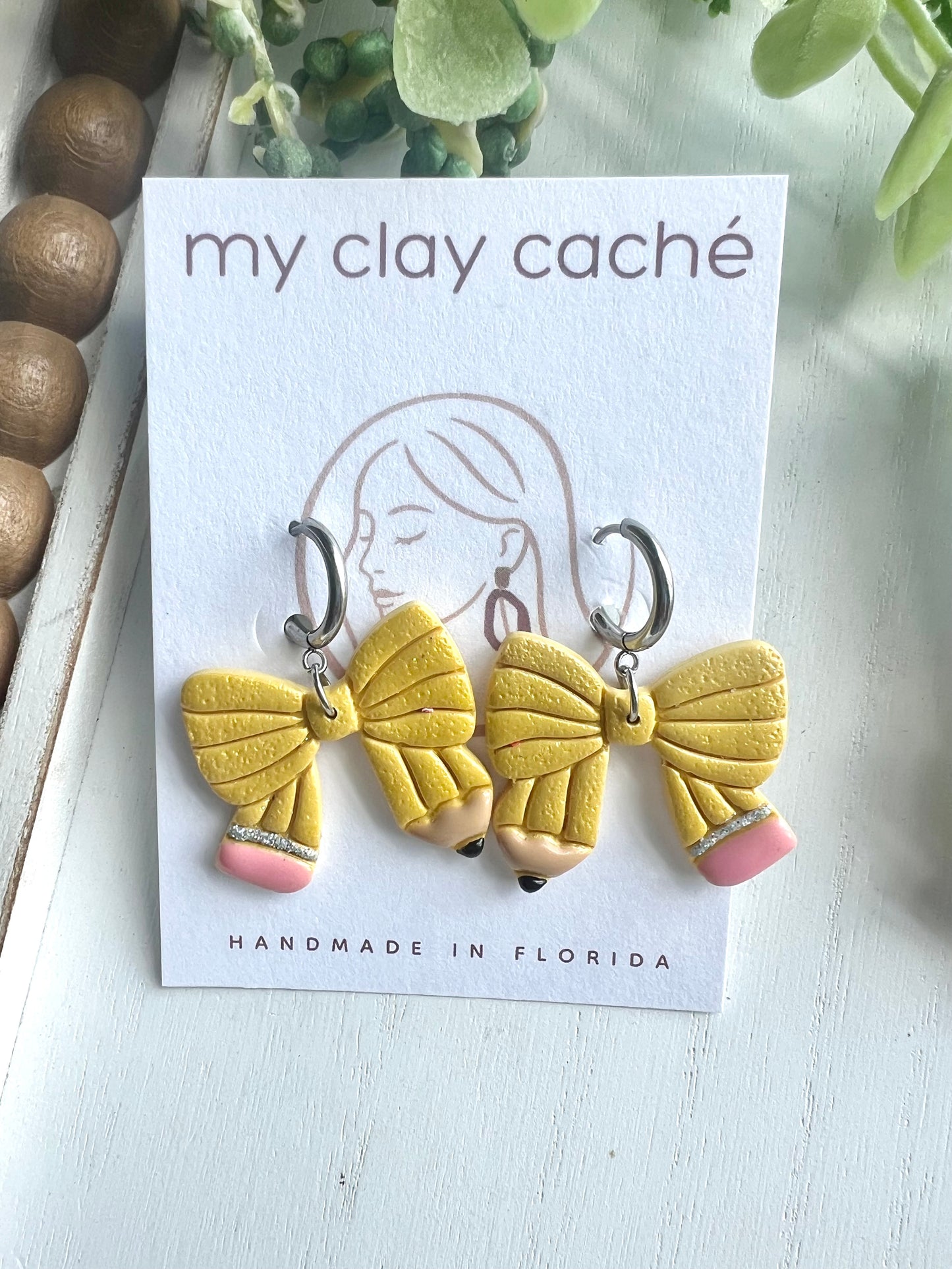 2D Pencil Bow Dangles
