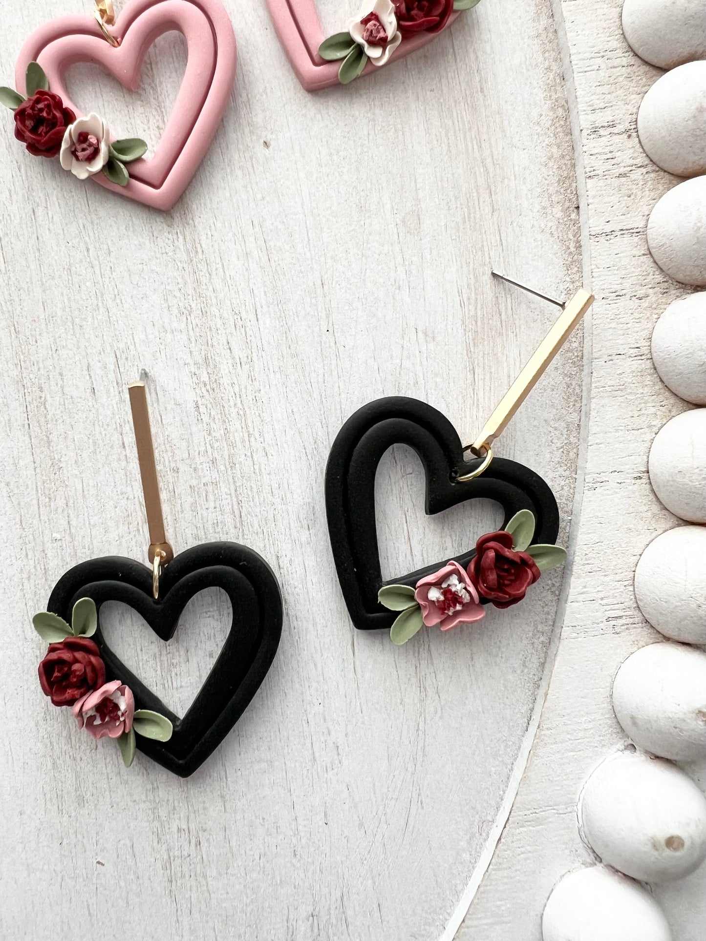 Floral Heart Dangles