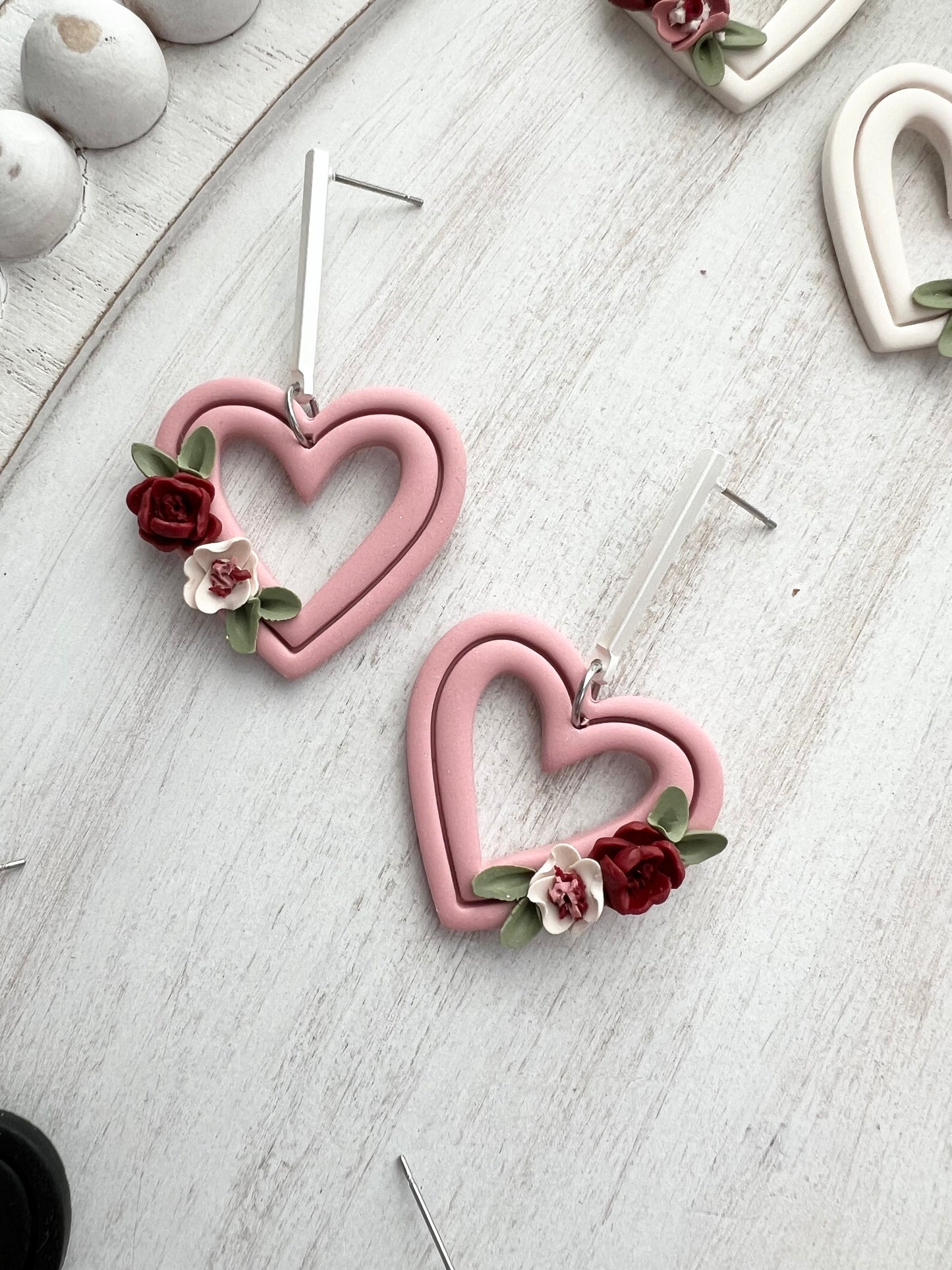 Floral Heart Dangles