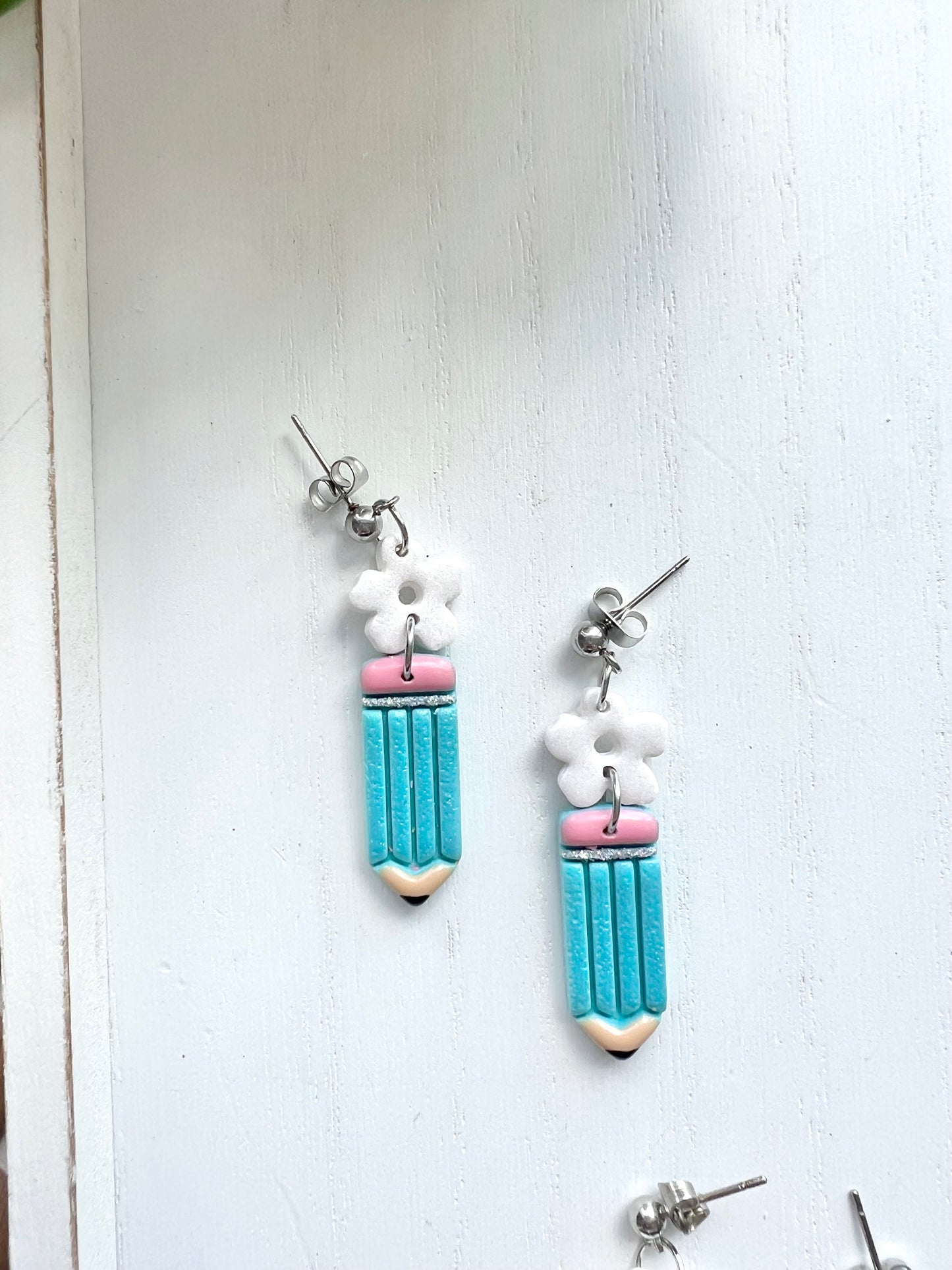 Pencil Daisy Drop Earrings (various colors)
