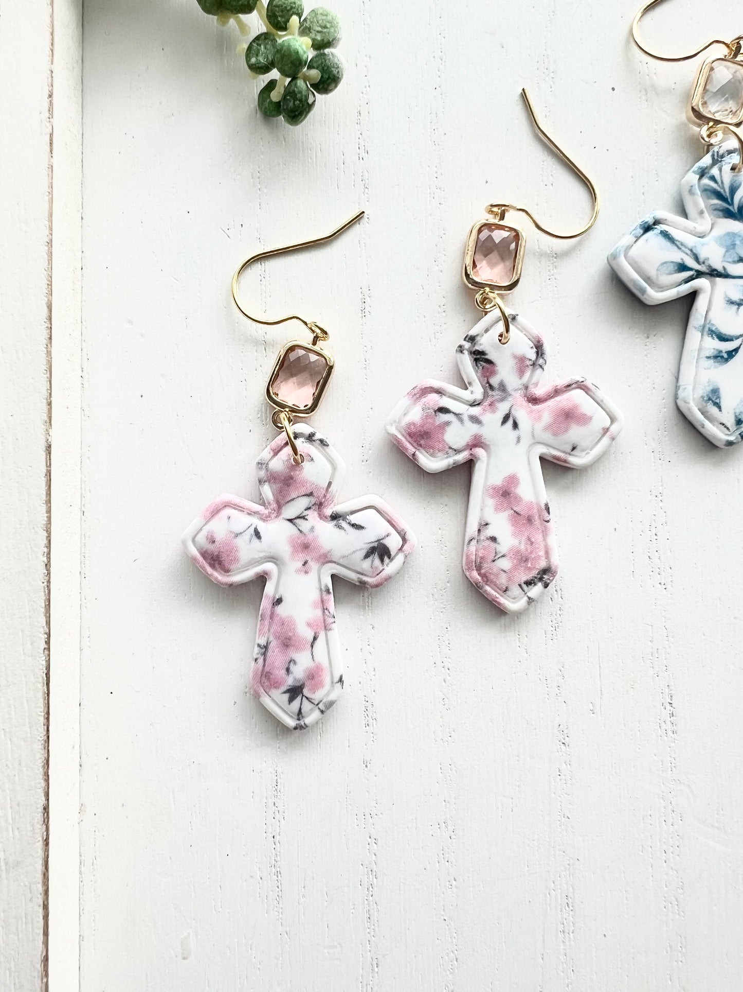 Elegant Floral Print Crosses (various colors)