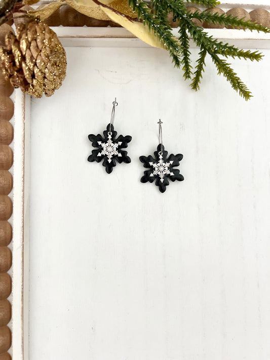 Black CZ Snowflakes