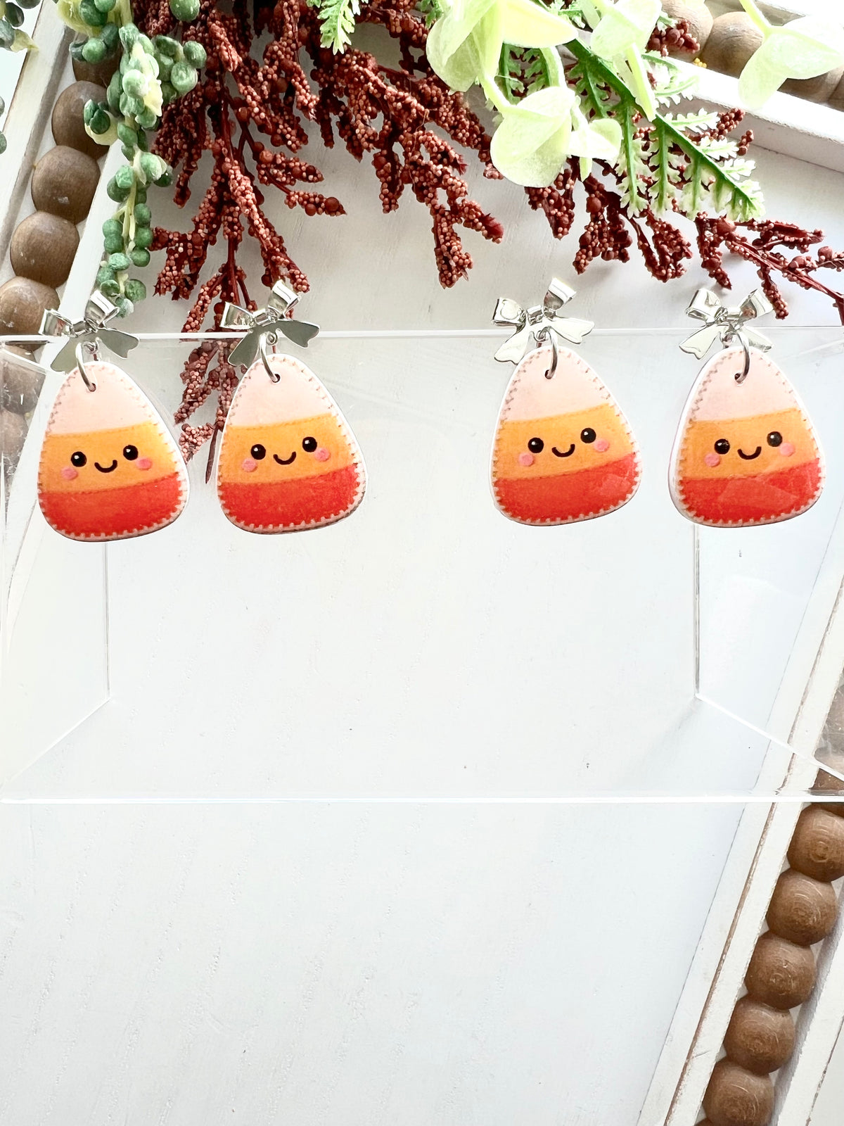Candy Corn Bow Dangles