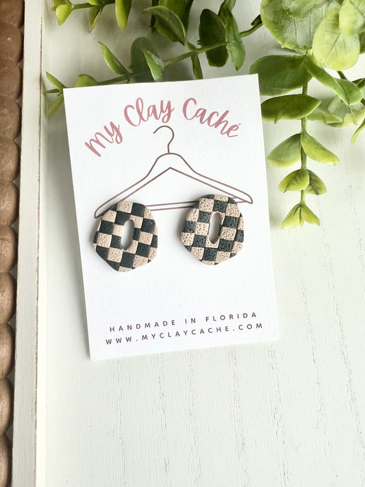 Checkerboard Statement Studs