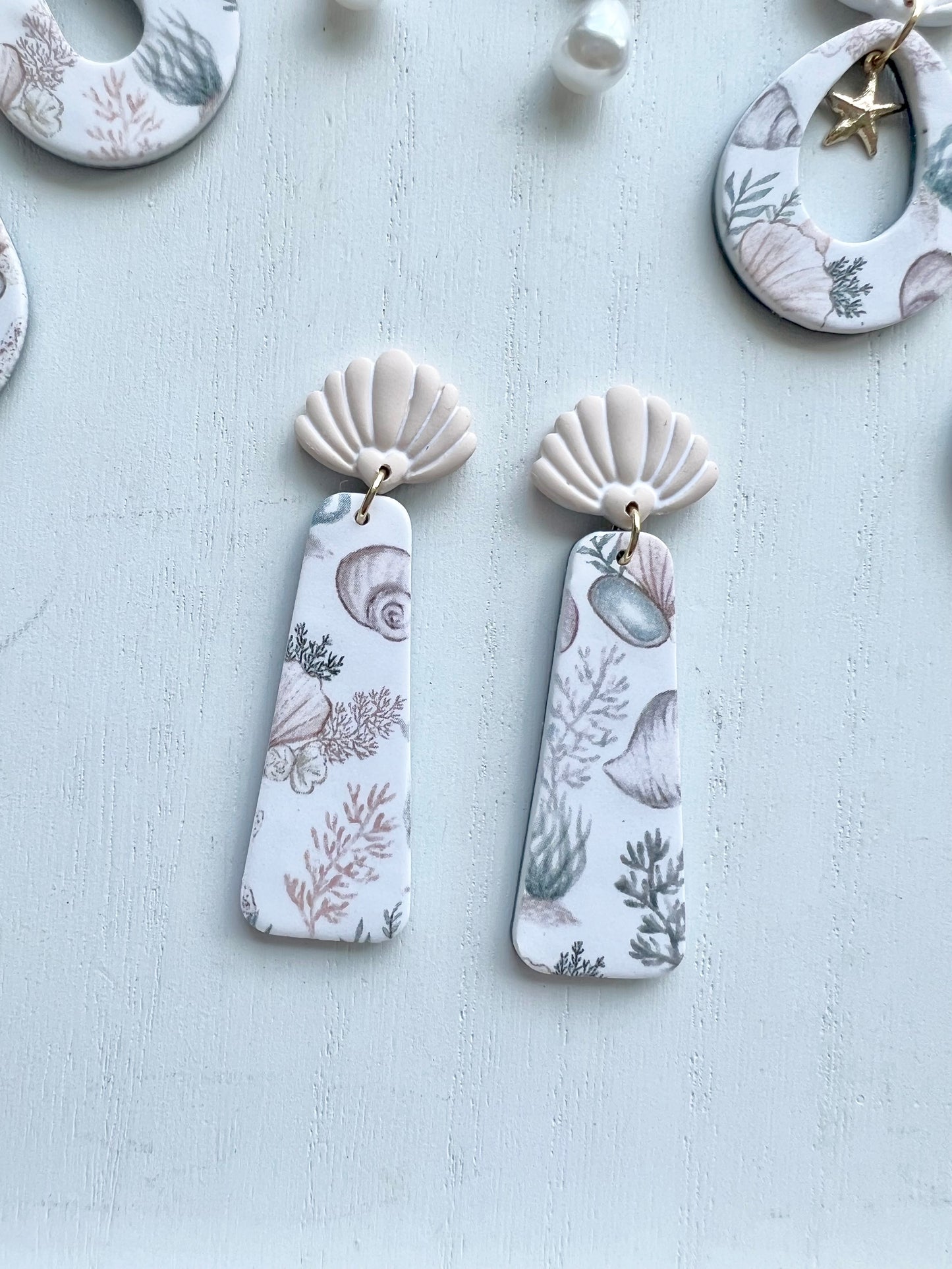 Coastal Print Dangles (various styles)