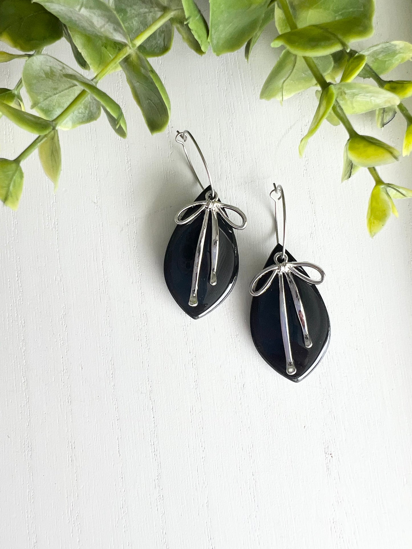 Resin Drop Bow Dangles