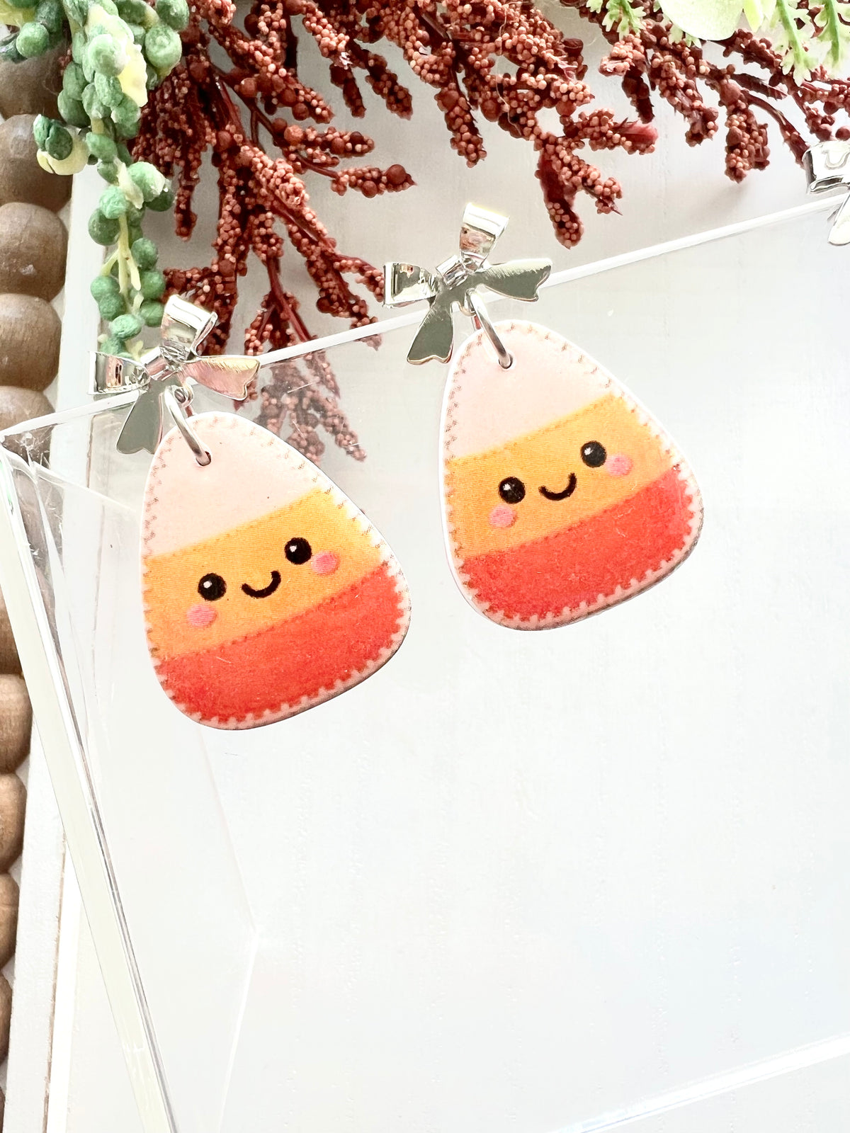 Candy Corn Bow Dangles