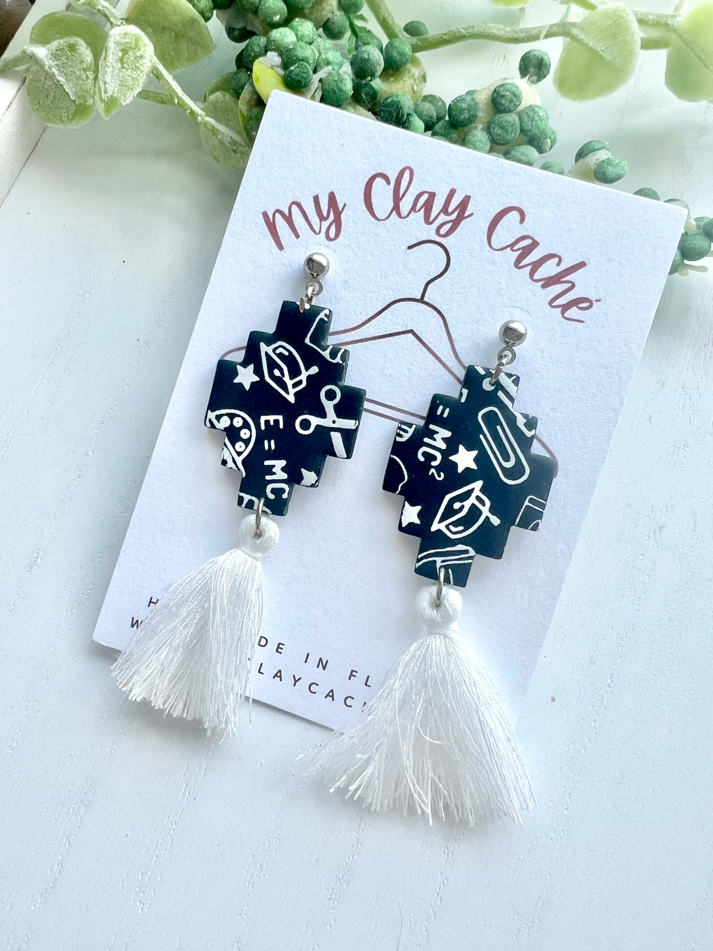 Chalkboard Tassel Earrings
