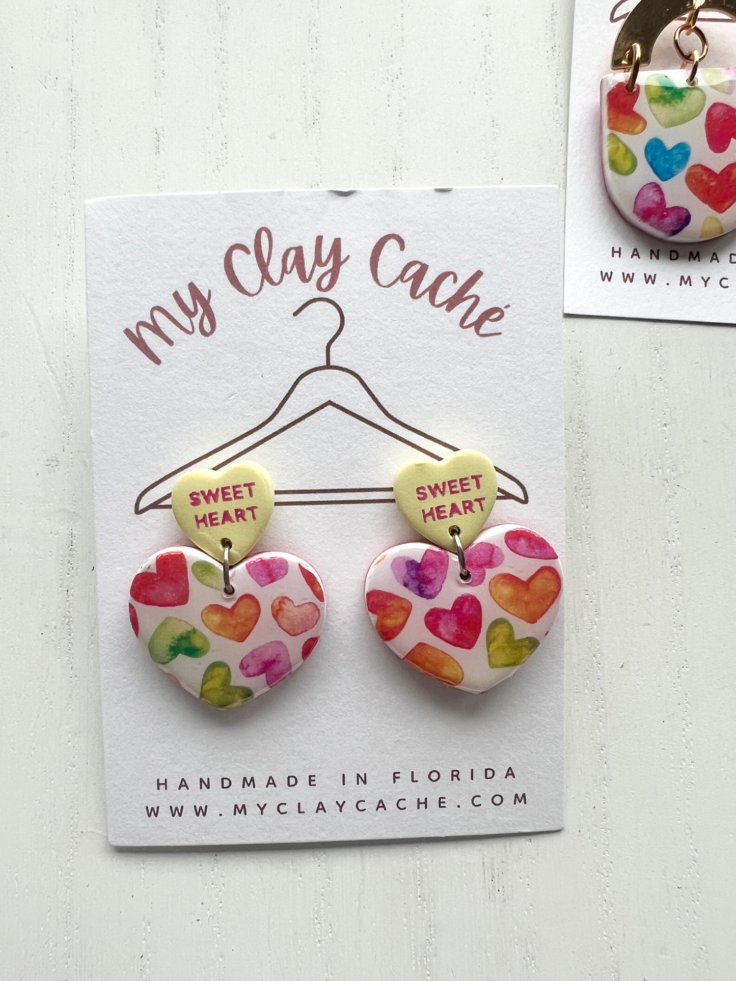 Watercolor Heart Pattern Dangles