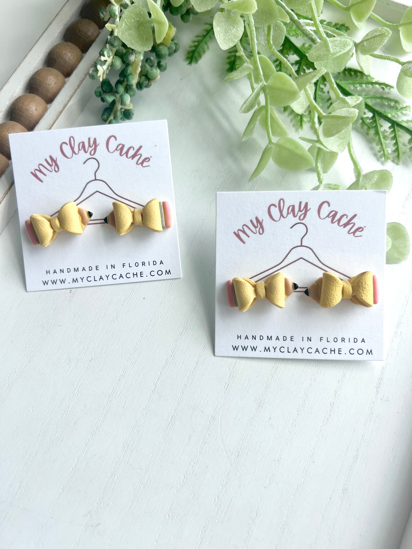 3-D Pencil Bow Statement Studs