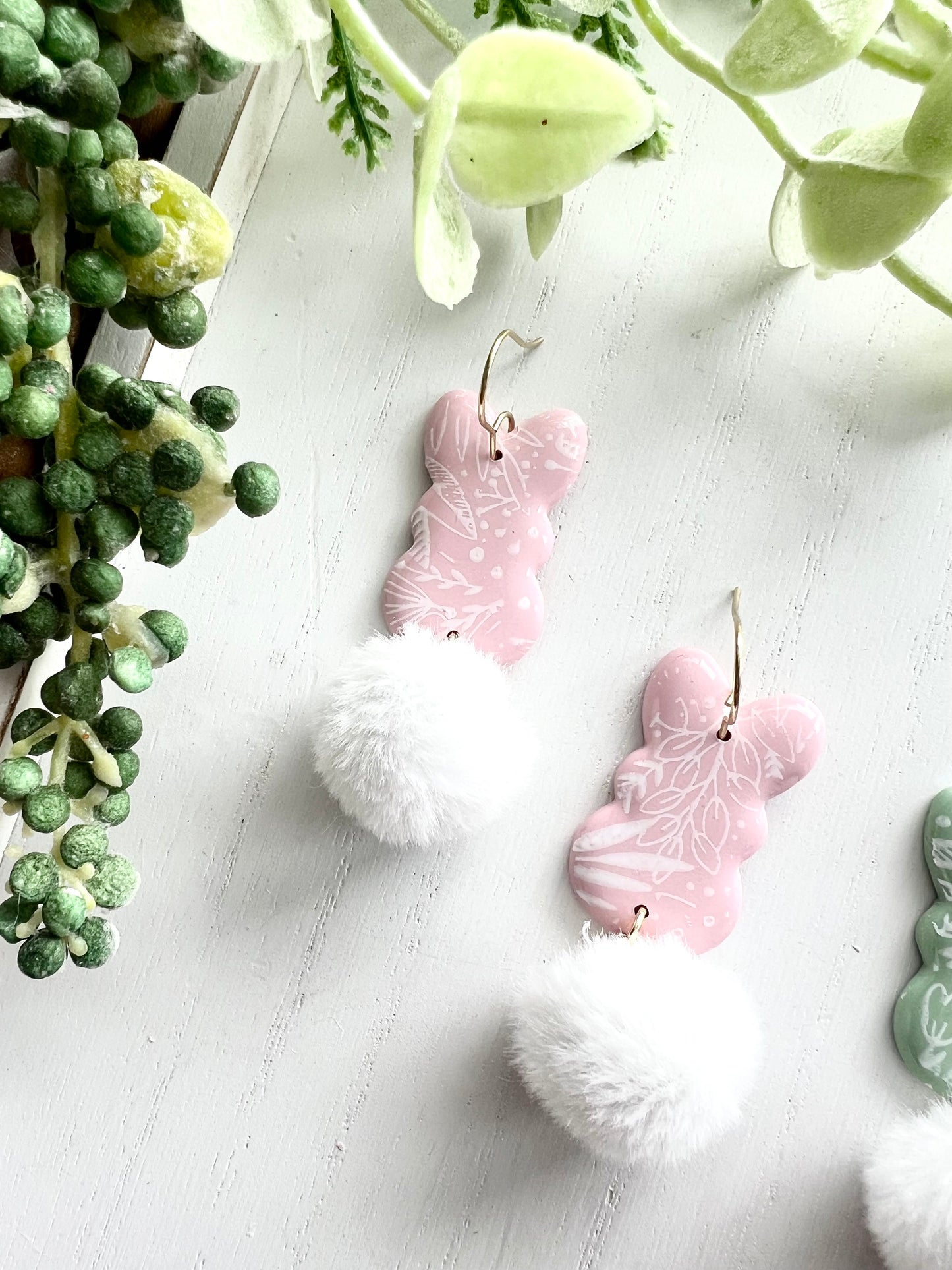 Boho Bunny Tail Dangles