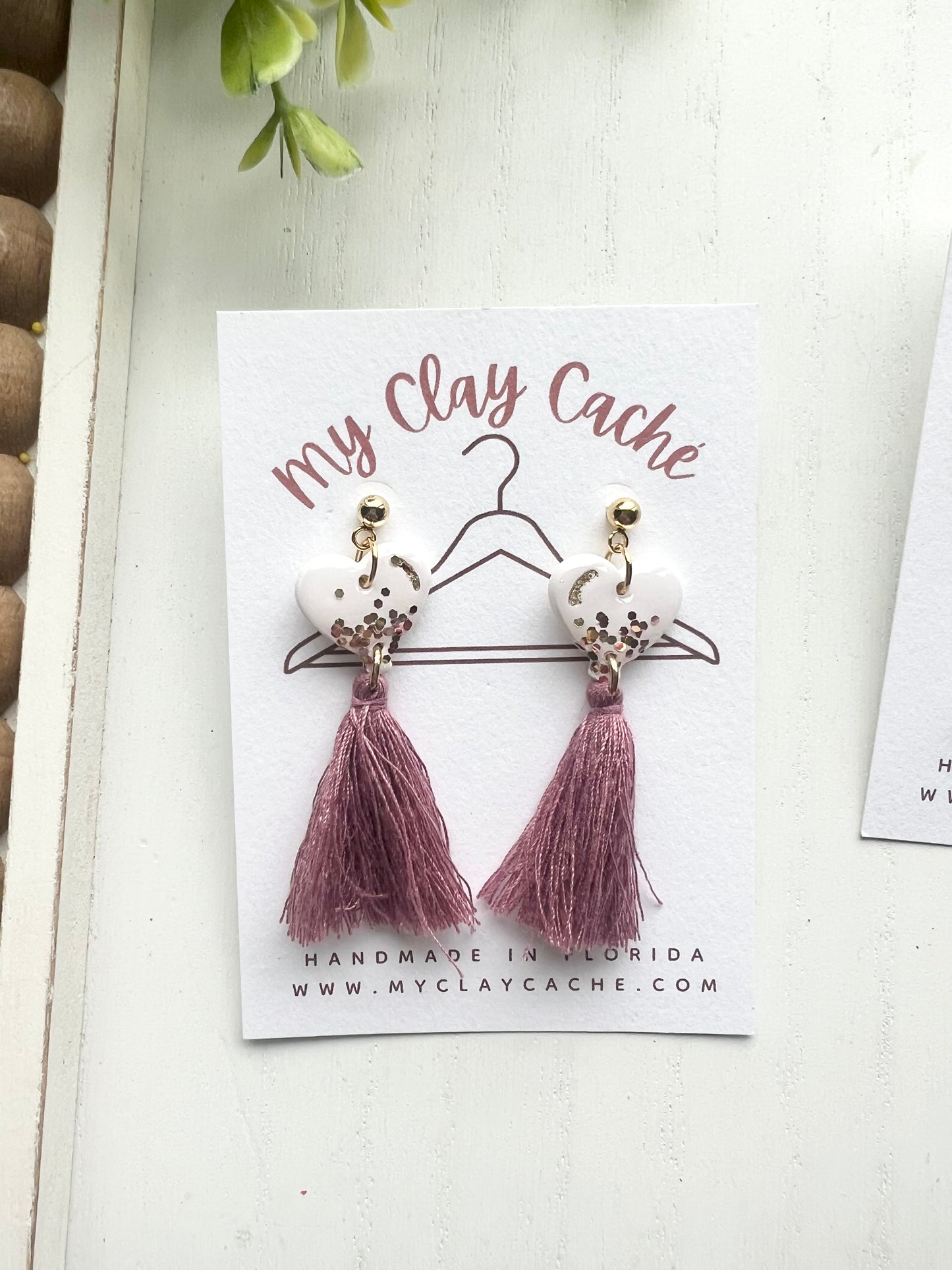 Dainty Heart Tassel Dangles