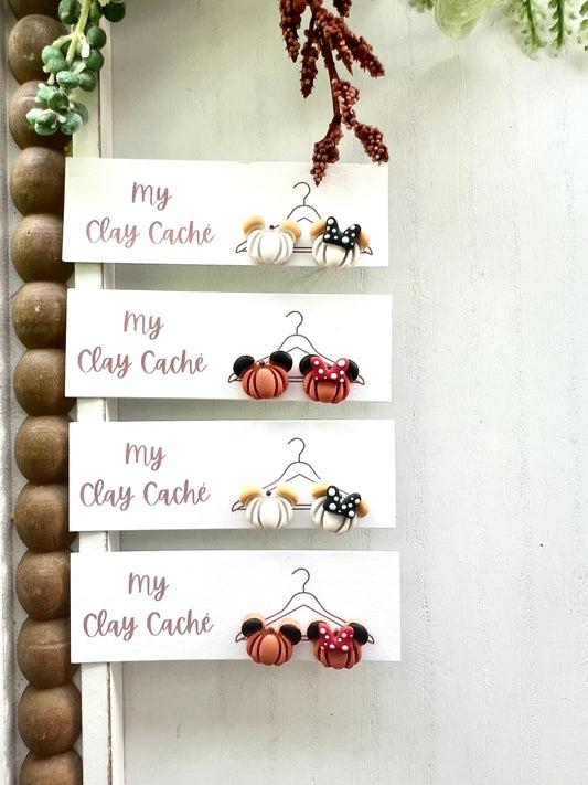 Mickey Minnie Pumpkin Studs