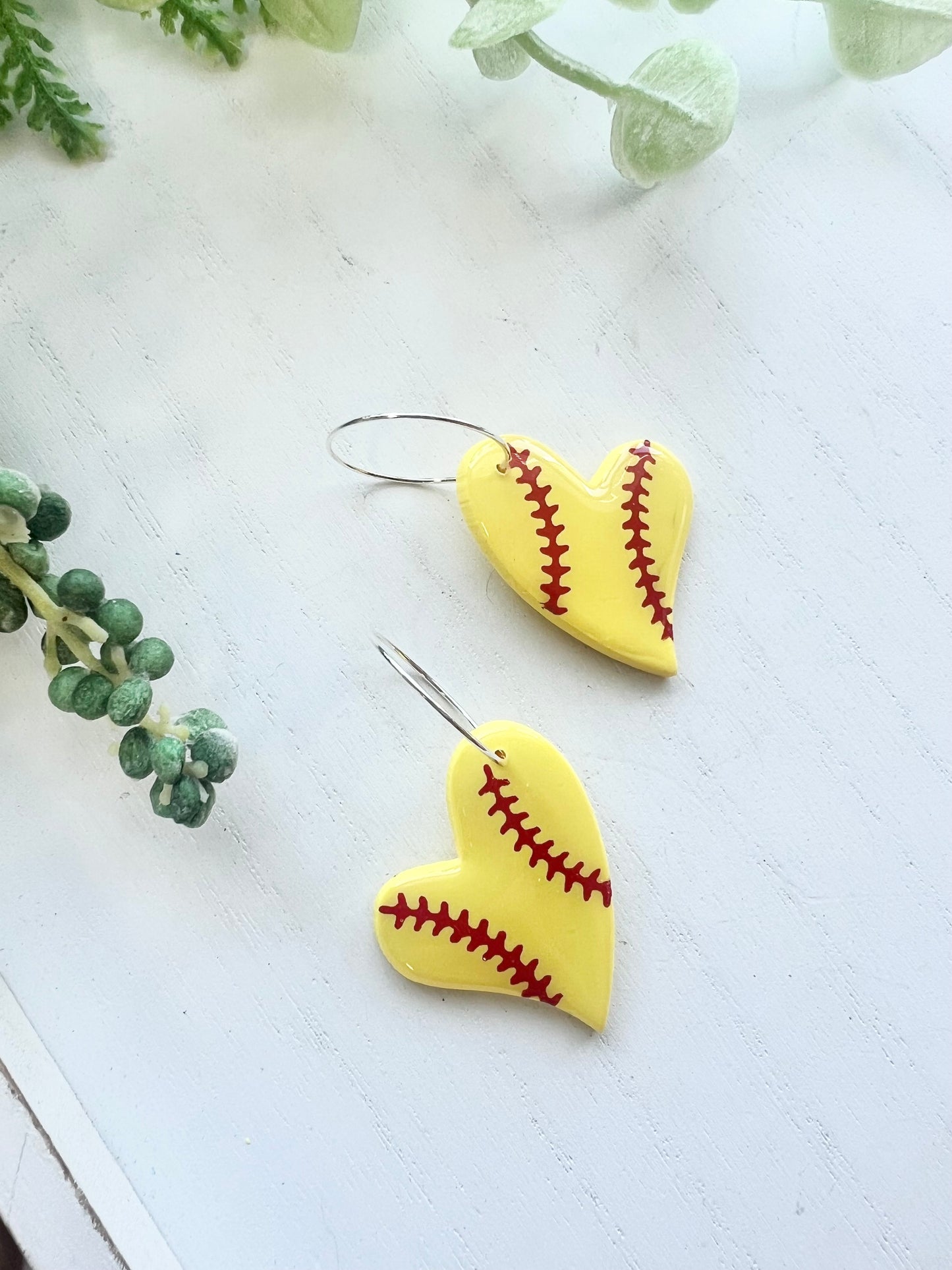Softball Large Heart Hoops