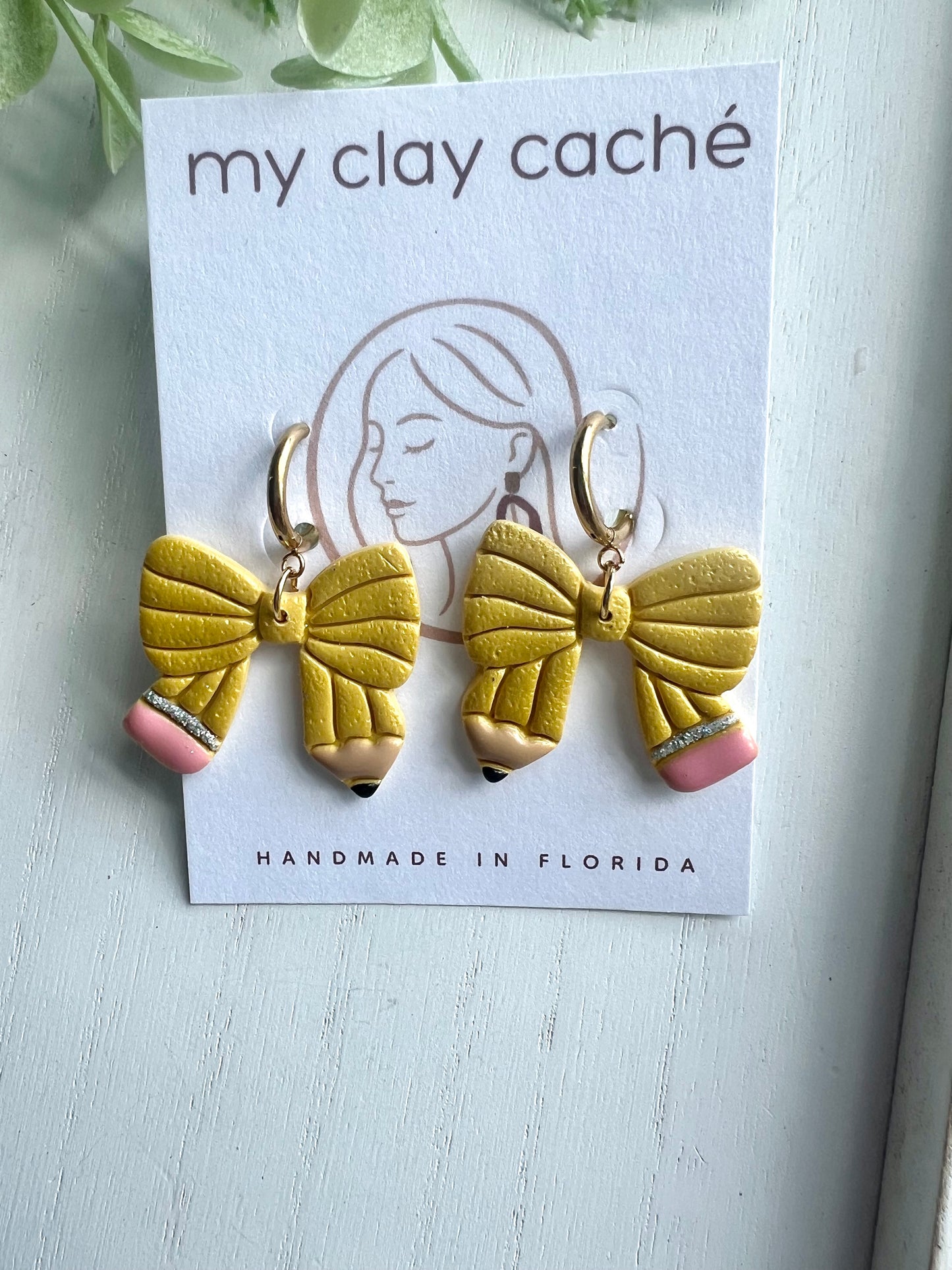 2D Pencil Bow Dangles
