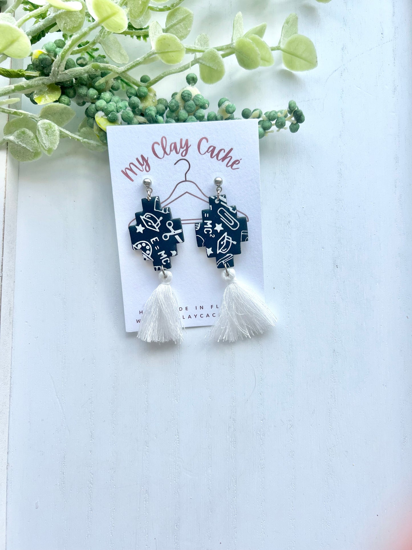 Chalkboard Tassel Earrings